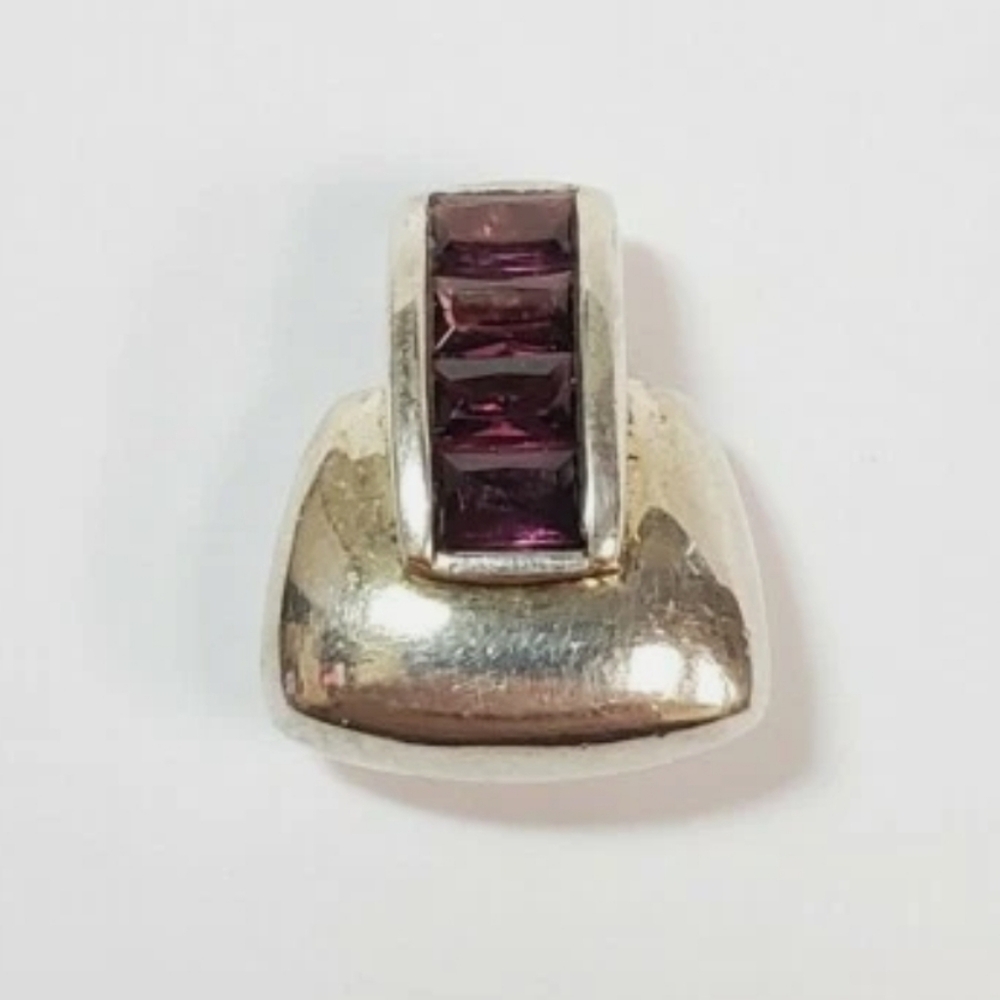 Pandora Silver Charm Amethyst Stones